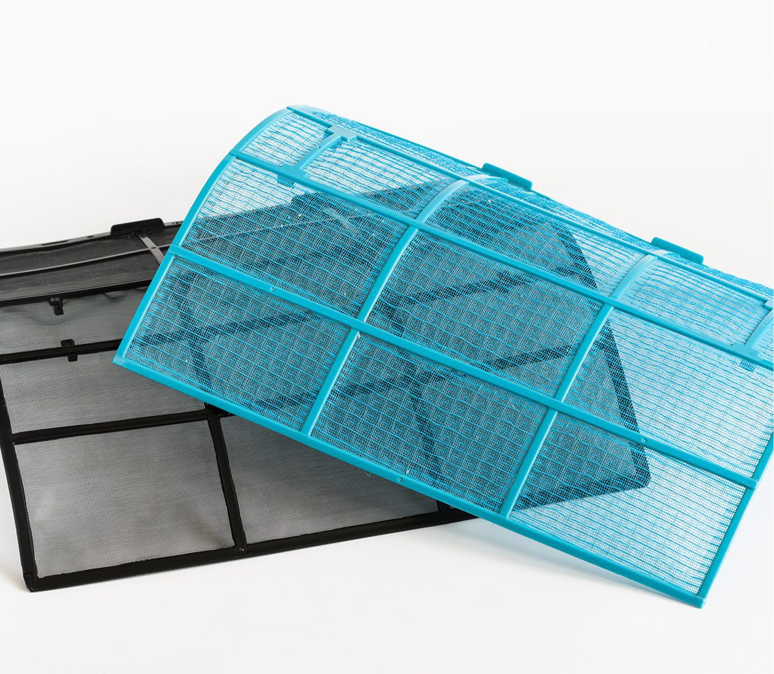 Blue and black air conditioner filters